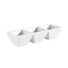 CAC China CN-3T7 3-Compartment Porcelain Tray 7" X 2-1/2" X 1-1/4" - 2 Doz