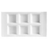 CAC China CN-6T10 6-Compartment Porcelain Tray 10 3/4" X 6" X 1-1/8" - 1 Doz