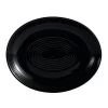 CAC China TG-13C-BLK Tango Black Coupe Oval Platter 11 1/2" - 1 Doz