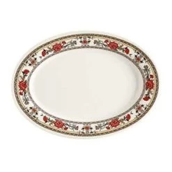 GET Enterprises M-4040-CG Garden Dynasty Melamine Oval Platter 10" X 7-1/2" - 1 Doz