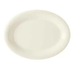 GET Enterprises OP-120-DI Diamond Ivory Oval Platter 12" X 9" - 1 Doz