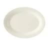 GET Enterprises OP-320-IV Diamond Ivory Oval Platter 11-1/4" X 8-1/2" - 1 Doz