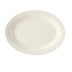 GET Enterprises OP-320-IV Diamond Ivory Oval Platter 11-1/4" X 8-1/2" - 1 Doz