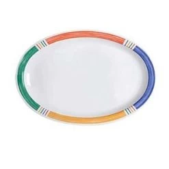 GET Enterprises OP-612-BA Creative Table Diamond Barcelona Melamine Oval Platter 11-3/4" X 8-1/4" - 2 Doz
