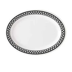 GET Enterprises OP-950-X Diamond Chexers Melamine Oval Platter 9-3/4" X 7-1/4" - 2 Doz