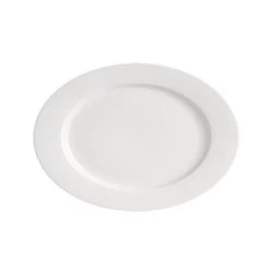 CAC China HMY-13 Harmony Super White Oval Platter 12" - 1 Doz