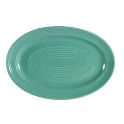 CAC China TG-13-G Tango Green Oval Platter 11 3/4" - 1 Doz