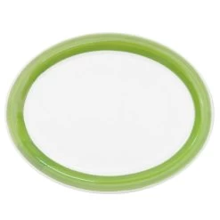 CAC China R-14NR-G Rainbow Green Narrow Rim Oval Platter 13 1/2" - 1 Doz