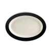 CAC China R-12-BLK Rainbow Black Rolled Edge Oval Platter 10 3/8" - 2 Doz -Kitchen - Tableware Oval Platter R E Black 10 3 8 311235 medium