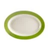 CAC China R-12-G Rainbow Green Rolled Edge Oval Platter 10 3/8" - 2 Doz
