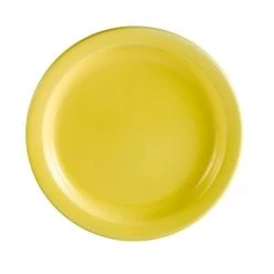CAC China L-6NR-Y Las Vegas Yellow Narrow Rim Plate 6 1/2" - 3 Doz