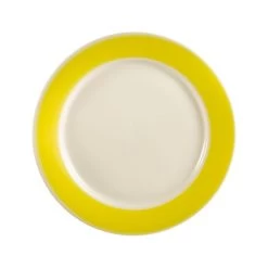 CAC China R-21-Y Rainbow Yellow Rolled Edge Plate 12" - 1 Doz