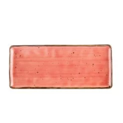 CAC China TUS-RT13-CRL Tucson Coral Rectangular Platter 12" - 1 Doz
