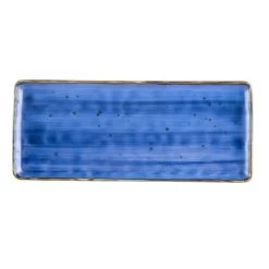 CAC China TUS-RT61-BLU Tucson Starry Night Blue Rectangular Platter 16" - 1 Doz