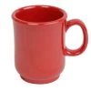 Thunder Group N-901PR Nustone Bulbous Mug With Handle, Pure Red 8 Oz. - 1 Dozen
