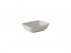 Tuxton BWZ-040B White Accessories Rectangular Sauce Dish 4 Oz. - 2 Doz
