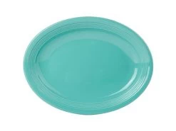 Tuxton CIH-1142 Island Blue Concentrix Oval Coupe Platter 11-1/2" X 8-3/4" - 1 Doz