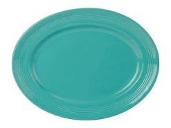 Tuxton CIH-136 Island Blue Concentrix Oval Platter 13-3/4" X 10-1/2" - 6 Pcs