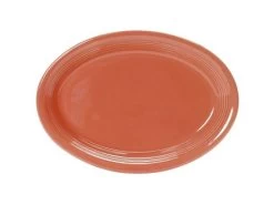 Tuxton CNH-1142 Cinnebar Concentrix Oval Coupe Platter 11-1/2" X 8-3/4" - 1 Doz