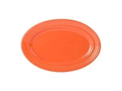 Tuxton CPH-096 Papaya Concentrix Oval Platter 9-3/4" X 6-1/2" - 2 Doz