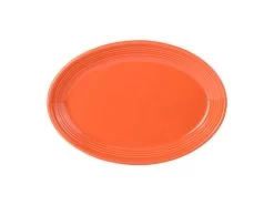 Tuxton CPH-0962 Papaya Concentrix Oval Coupe Platter 9-3/4" X 7"- 2 Doz