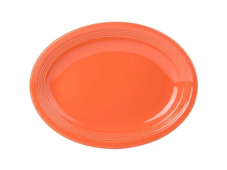 Tuxton CPH-1142 Papaya Concentrix Oval Coupe Platter 11-1/2" X 8-3/4" - 1 Doz 3 Tuxton CPH-1142 Papaya Concentrix Oval Coupe Platter 11-1/2" X 8-3/4" - 1 Doz