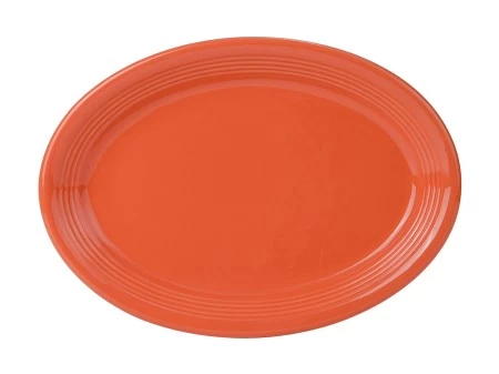 Tuxton CPH-1352 Papaya Concentrix Oval Coupe Platter 13-1/2" X 9-3/4" - 6 Pcs 3 Tuxton CPH-1352 Papaya Concentrix Oval Coupe Platter 13-1/2" X 9-3/4" - 6 Pcs