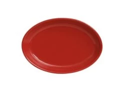 Tuxton CQH-0962 Cayenne Concentrix Oval Coupe Platter 9-3/4" X 7"- 2 Doz