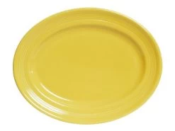 Tuxton CSH-136 Saffron Concentrix Oval Platter 13-3/4" X 10-1/2" - 6 Pcs