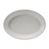 Tuxton CWH-0962 White Concentrix Oval Coupe Platter 9-3/4" X 7"- 2 Doz
