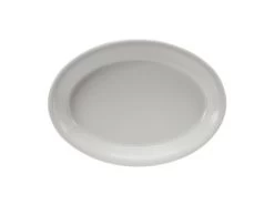 Tuxton CWH-0962 White Concentrix Oval Coupe Platter 9-3/4" X 7"- 2 Doz