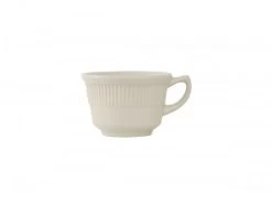 Tuxton HEF-070 Hampshire Embossed China Short Cup 7 Oz. - 3 Doz