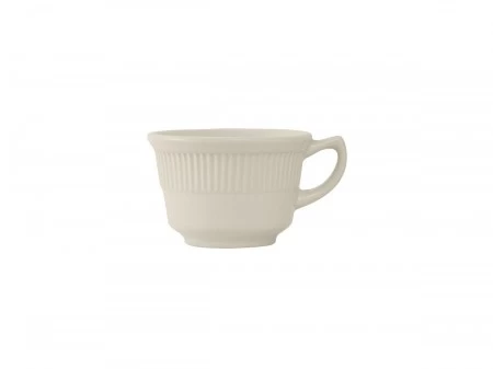 Tuxton HEF-070 Hampshire Embossed China Short Cup 7 Oz. - 3 Doz 3 Tuxton HEF-070 Hampshire Embossed China Short Cup 7 Oz. - 3 Doz