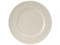 Tuxton MEA-124 Meridian Embossed Swirl Rim China Plate 12-1/2" - 1 Doz