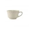 Tuxton MEF-080 Meridian Embossed Swirl Rim China Short Cup 8 Oz. - 3 Doz