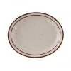 Tuxton TBS-041 Bahamas Brown Speckle Oval China Platter 8-1/2" X 6-7/8" - 3 Doz