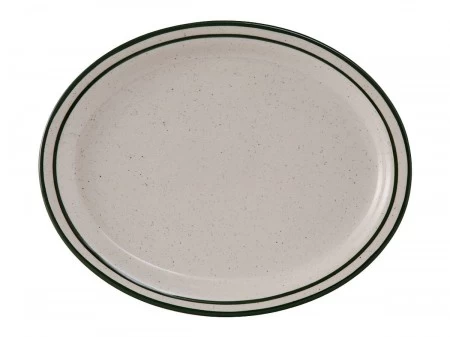 Tuxton TES-014 Emerald Green Speckle China Oval Platter 13-1/4" X 10-1/2" - 1 Doz 3 Tuxton TES-014 Emerald Green Speckle China Oval Platter 13-1/4" X 10-1/2" - 1 Doz