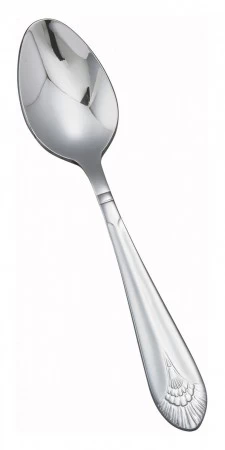 Winco 0031-01 Peacock Extra Heavy Weight Stainless Steel Teaspoon - 1 Doz