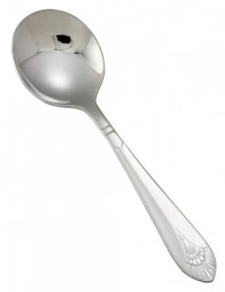 Winco 0031-04 Peacock Heavy Weight Stainless Steel Bouillon Spoon - 1 Doz