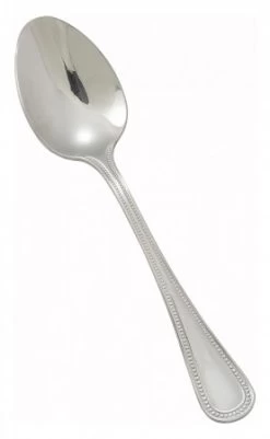 Winco 0036-03 Deluxe Pearl Extra Heavy Weight Stainless Steel Dinner Spoon - 1 Doz