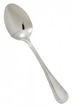 Winco 0036-10 Deluxe Pearl Extra Heavy Weight Stainless Steel European Table Spoon - 1 Doz