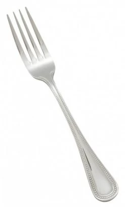 Winco 0036-11 Deluxe Pearl Extra Heavy Weight Stainless Steel European Table Fork - 1 Doz