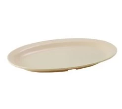 Winco MMPO-138 Tan Oval Melamine Platter 13" X 8" - 1 Doz