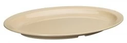 Winco MMPO-139 Tan Melamine Narrow Rim Oval Platter 13-1/4" X 9-5/8"