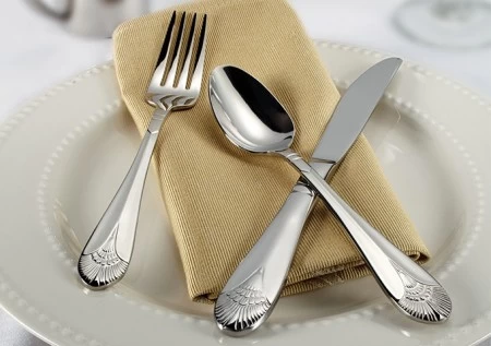 Winco Peacock 5-Piece Extra Heavy Weight Flatware Set - Service For 12 3 Winco Peacock 5-Piece Extra Heavy Weight Flatware Set - Service For 12