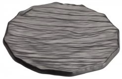 Winco WDM019-301 Ardesia Kaori Black Melamine Round Platter 11-1/2" Dia.