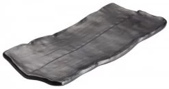 Winco WDM019-303 Ardesia Kaori Black Melamine Rectangular Platter 14-1/2" X 6-3/8"